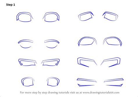 Learn How To Draw Anime Eyes Male Eyes Step By Step Drawing Tutorials