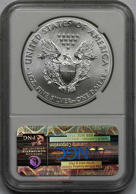 2014 W Silver Eagle 1 Ms 70 Ngc E R Struck At West Point Star Label