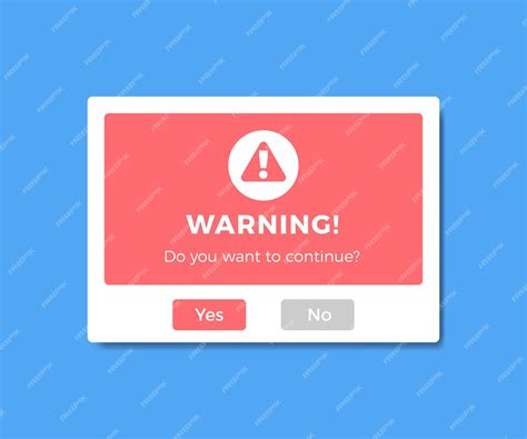 Warning pop up template notification vector design | Premium Vector