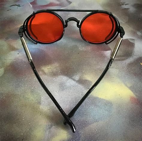 Gafas De Sol Steampunk Rojas Redondas Nuevo Dise O Etsy