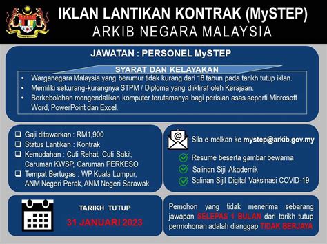 Iklan Jawatan Arkib Negara Malaysia Jobs Hub