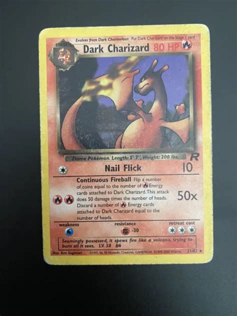 CARTE POKÉMON DARK Charizard 21 82 Team Rocket Wizards DRACAUFEU