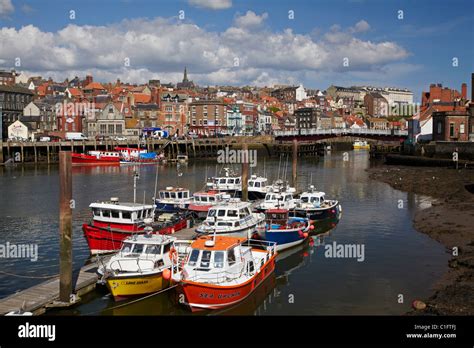 Fishing Boats And River Esk Whitby North Yorkshire England United