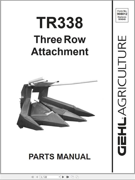 Gehl Tr338 Three Row Attachment Parts Manual 908012a Pdf