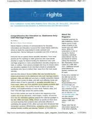 Comprehensive Sex Education Vs Abstinence Only Until Marriage Programs Pdf Comprehensive Sex