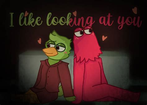 Red Guy X Duck Guy Fluffybird Fanartdhmis By Puzzlestudi0s On Deviantart