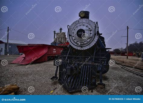 Vintage Rail Car Along The Tracks At The Atchison Rail Museum In Kansas