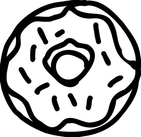 Donut with sprinkles doodle drawing. 14678143 Vector Art at Vecteezy