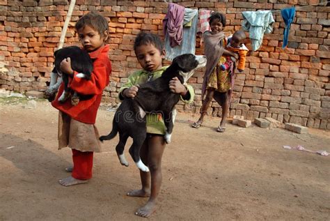 Crianças No Brickfield Em India Foto Editorial Imagem de descuidado