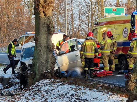 Wypadek na Koszalińskiej kierowca zmarł w szpitalu