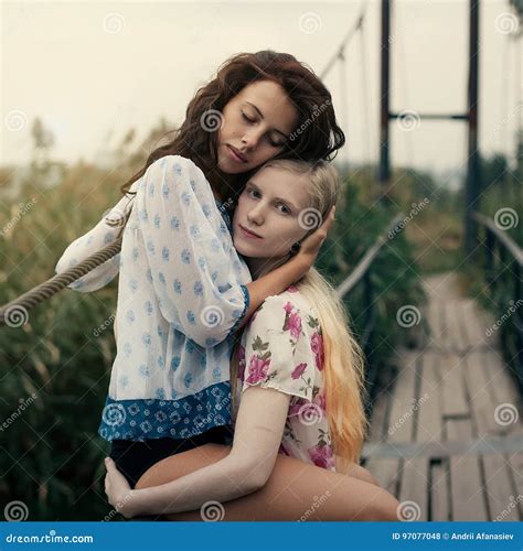 Lesbian Couple Together Outdoors Concept Stock Photo Image Of Cheerful Female