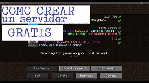 Como Crear Un Servidor Para Minecraft Gratis Server Pro Youtube