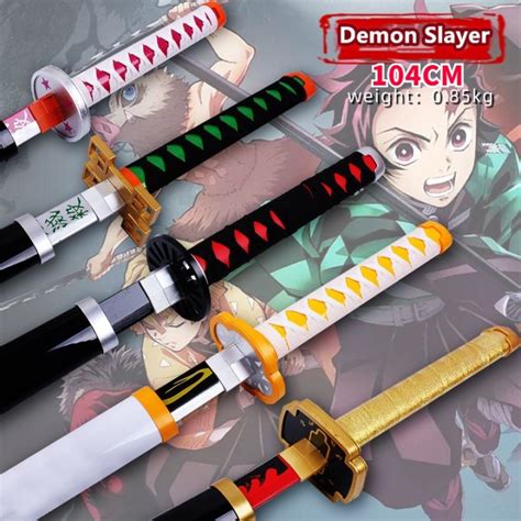 104cm Demon Slayer Sword Sun Wheel Sword Wooden Japan Anime Cosplay