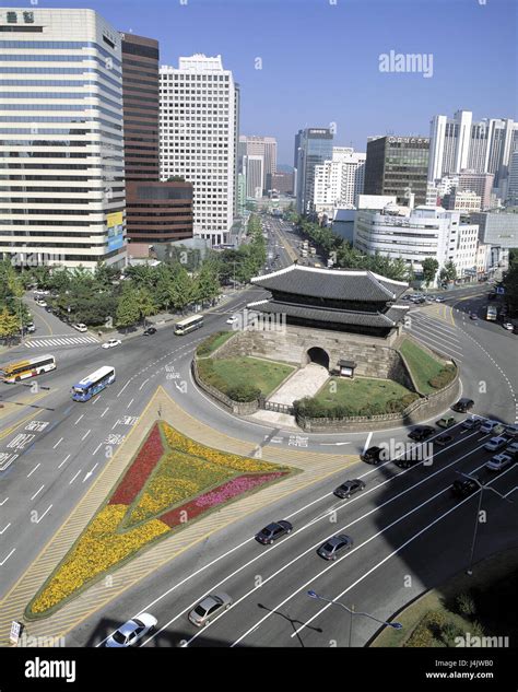 South Korea Seoul Town View Namdaemun District Namdaemun Goal Asia