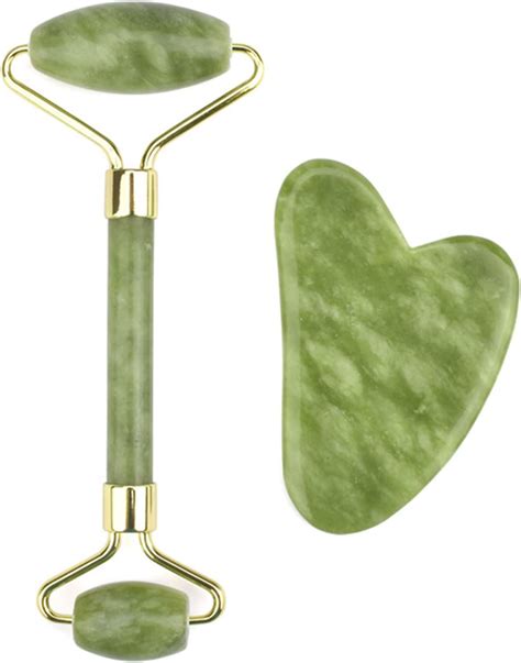 Rpanle Jade Roller Und Gua Sha Set Gesichtsroller Massageger T