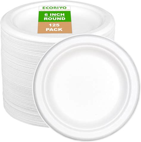 Ecoriyo Inches Disposable Paper Plates Pack Of Heavy Duty Paper