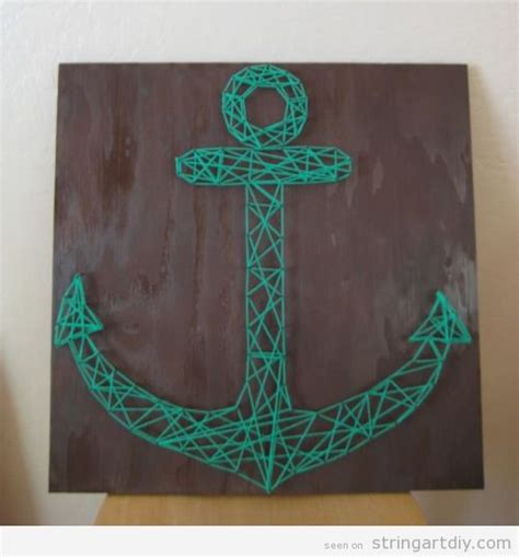 Anchor Shaped Wall String Art String Art Diy Free Patterns And