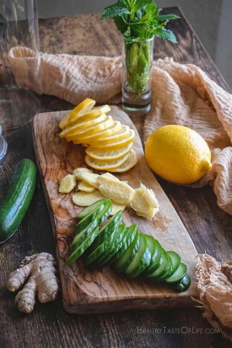 Cucumber Lemon Ginger Water Recipe Benefits Healthy Taste Of Life