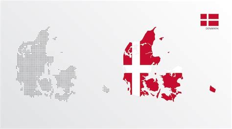 Premium Vector Vector Illustration Of Denmark Map With Flag