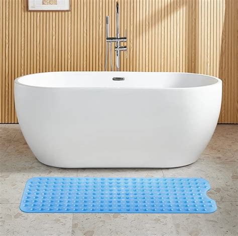 IKIDO Antislip Douchemat Mat Voor In De Badkamer Badmat Wit Blauw Met