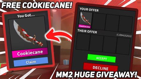 Mm2 Cookiecane Giveaway Murder Mystery 2 Huge Giveaway Youtube