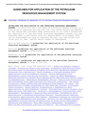 Fillable Online Guidelines For Application Of The Petroleum Resources