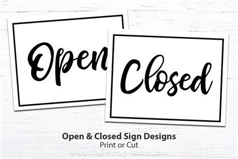 Printable Open Sign Printable Closed Sign Designs Print Or Cut