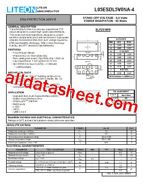 L05ESDL5V0NA 4 Datasheet PDF Lite On Technology Corporation