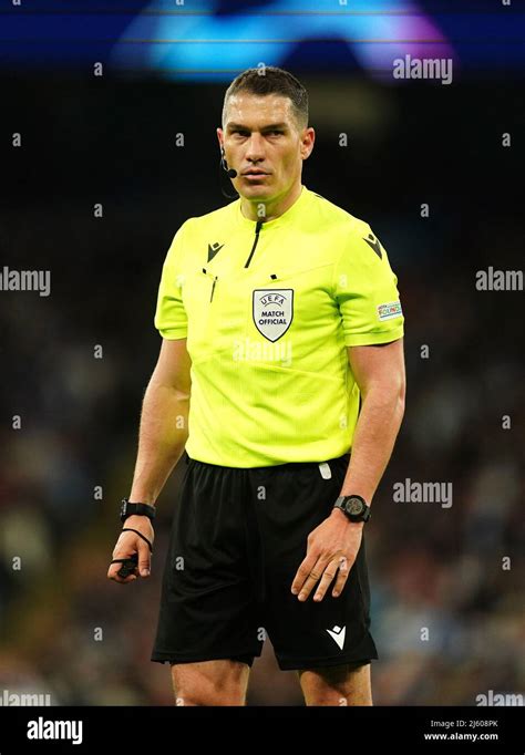 Referee Istvan Kovacs During The Uefa Champions League Semi Final