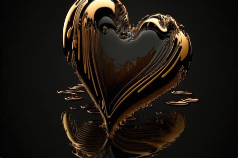 Premium AI Image A Black And Gold Heart Shaped Object With The Word