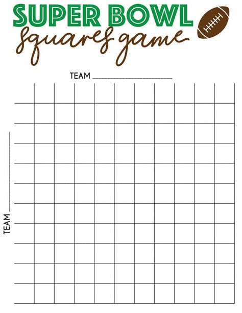 Free Printable Super Bowl Squares Template and Rules - Play Party Plan