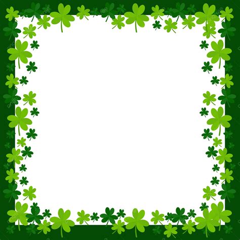 Round Frame Shamrock Leaves Plant Decoration For St Patricks Day Vector