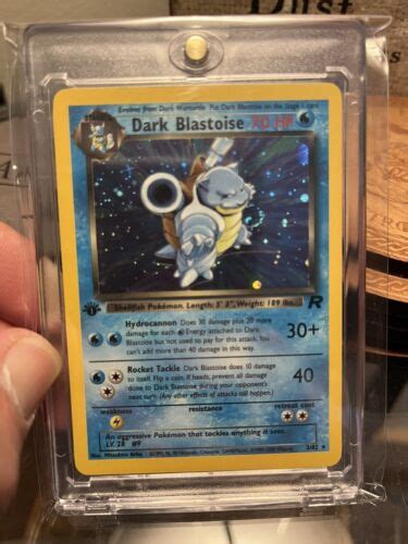 St Edition Dark Blastoise Team Rocket Swirl Holo Pok Mon