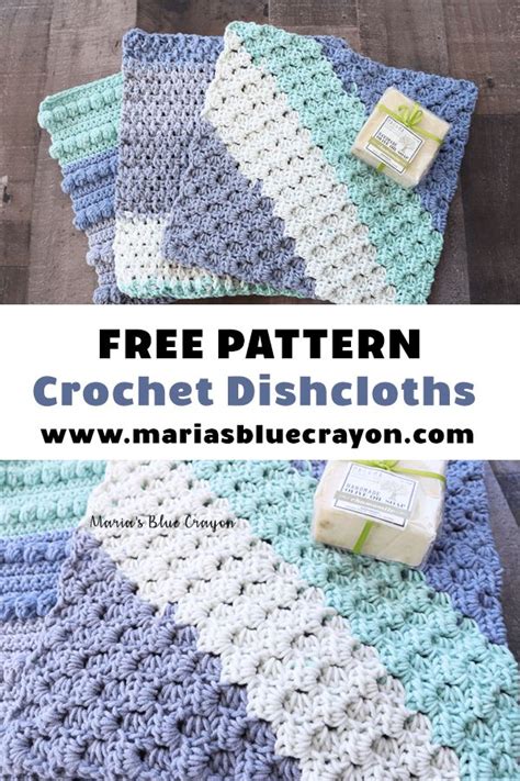 Crochet Dishcloths With Text Overlay That Says Free Pattern