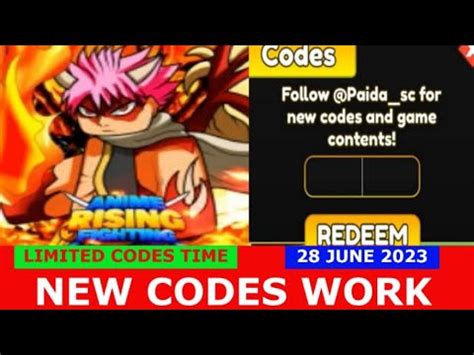 New Update Codes Xupd Anime Rising Fighting Roblox Limited