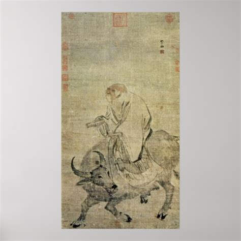 Lao Tzu Riding His Ox Chinese Ming Dynasty Poster Zazzle