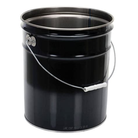 Vestil 5 Gal Black Steel Open Head Pail Pail Stl Ri The Home Depot