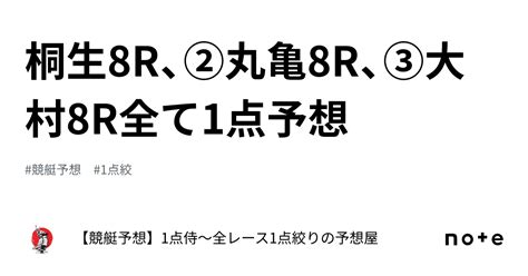 ⚔️桐生8r、②丸亀8r、③大村8r⚔️全て1点予想⚔️｜【競艇予想】⚔️1点侍⚔️1点絞りで回収率は280 越