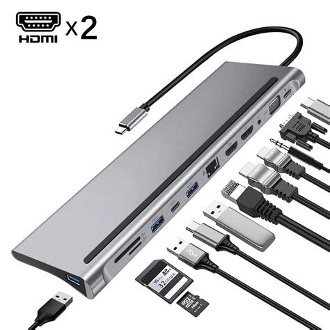 Bakeey 12 In 1 Triple Display USB Type C Hub Docking Station Adapter