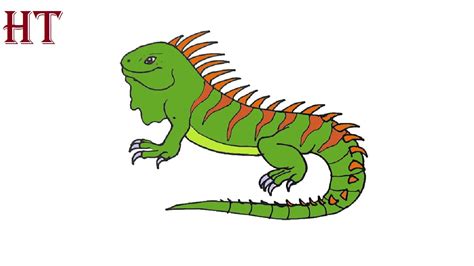 How To Draw An Iguana Easy Step By Step Youtube