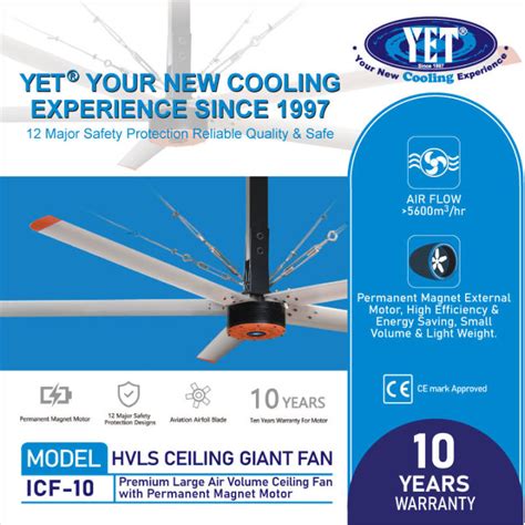 Yet ICF Series HVLS Giant Industrial Ceiling Fan ICF 10 ICF 12 ICF 16