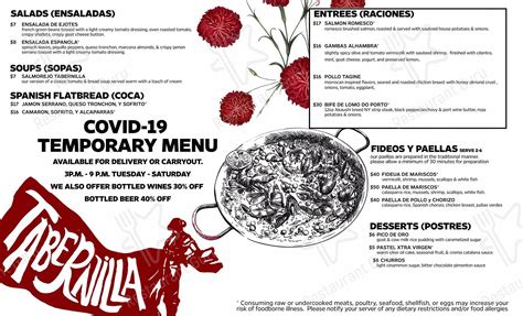 Menu At Tabernilla Pub And Bar Laredo
