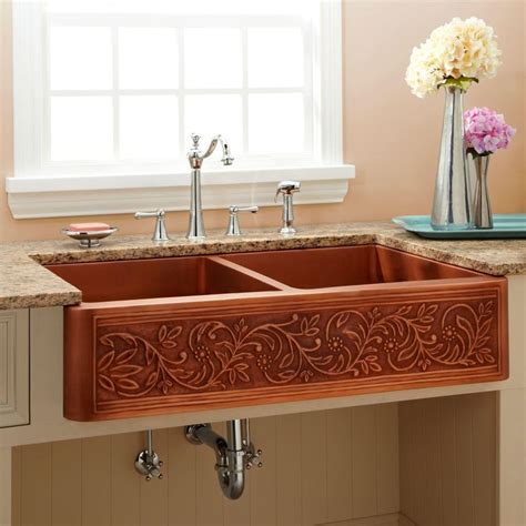 Vine Design Copper Farmhouse Sink Copper Farmhouse Sinks Copper