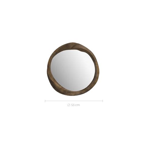 Miroir Yong En Bois De Suar D53cm