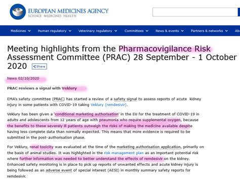 Ema 021020 Meeting Highlights From The Pharmacovigilance Risk Assessment Committee Prac 28