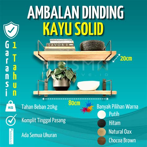 Jual Cod Rak Dinding Ambalan Kayu Asli Lebar Cm Extra Luas Rak