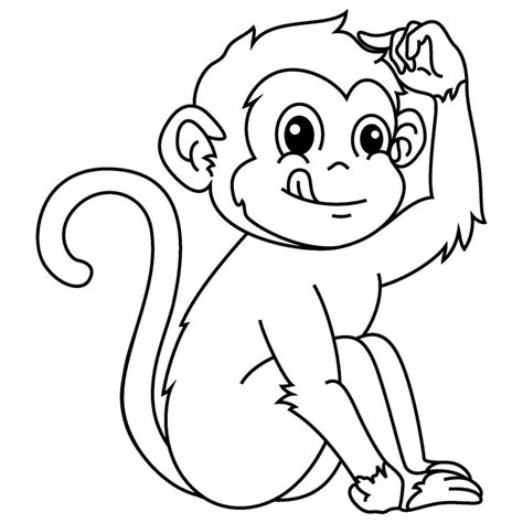 Cute Monkey Cartoon Sitting Vector Art At Vecteezy