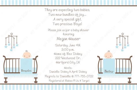 10 Twin Boy Baby Shower Invitations with by BethCloud723 on Etsy