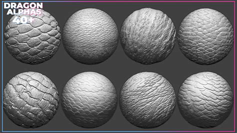 Artstation 40 Dragon Skin Tileable Alphas For Zbrush Vol3 Brushes