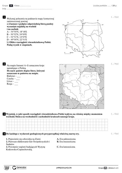 Test 2 rozdział 1 Środowisko przyrodnicze Polski cz JHMKJODILJHQLON